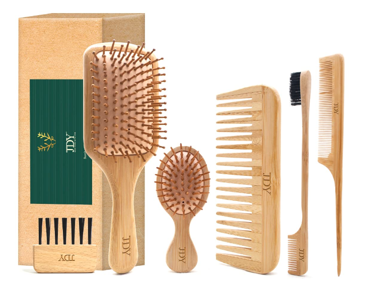 Bamboo hairbrush set